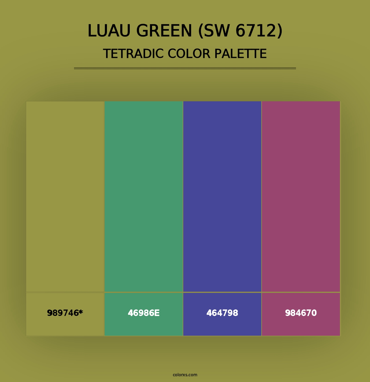 Luau Green (SW 6712) - Tetradic Color Palette