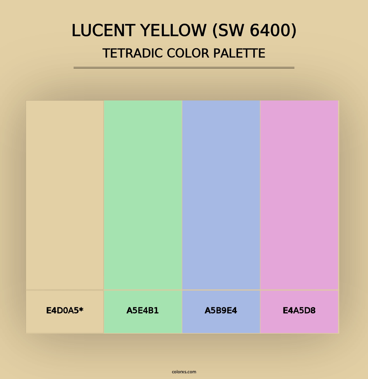 Lucent Yellow (SW 6400) - Tetradic Color Palette