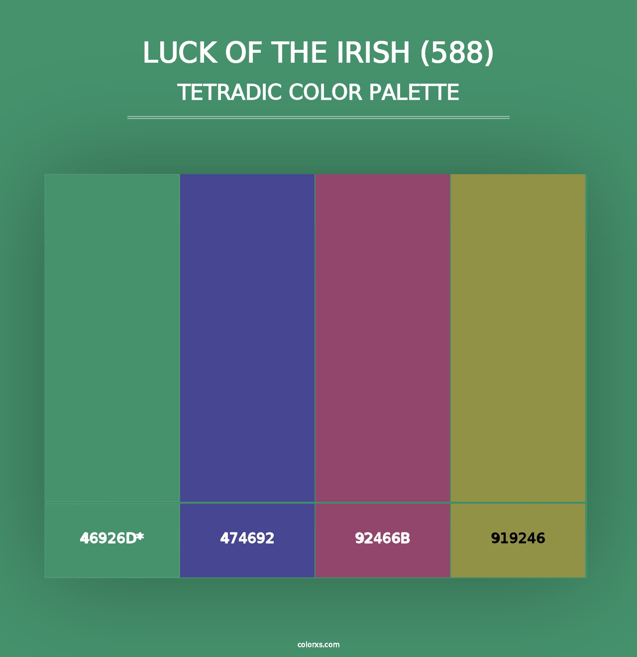 Luck of the Irish (588) - Tetradic Color Palette