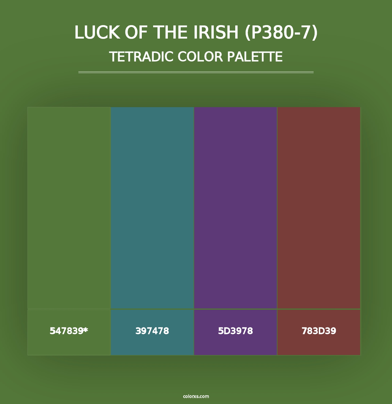 Luck Of The Irish (P380-7) - Tetradic Color Palette