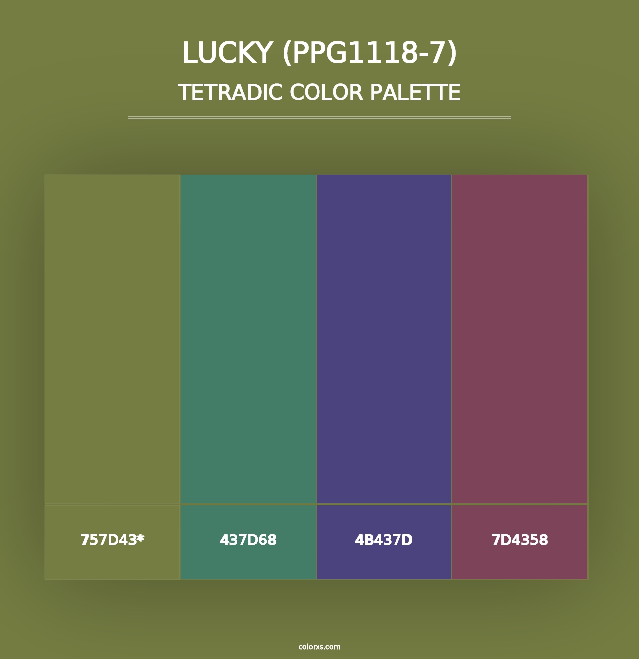 Lucky (PPG1118-7) - Tetradic Color Palette