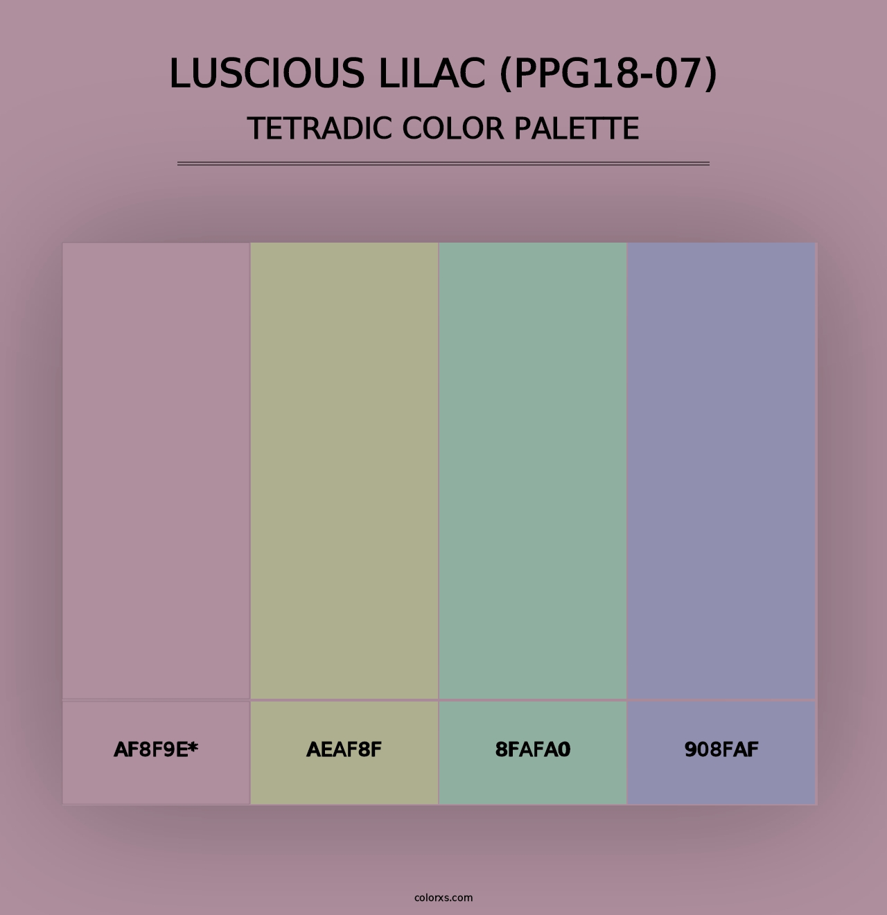 Luscious Lilac (PPG18-07) - Tetradic Color Palette