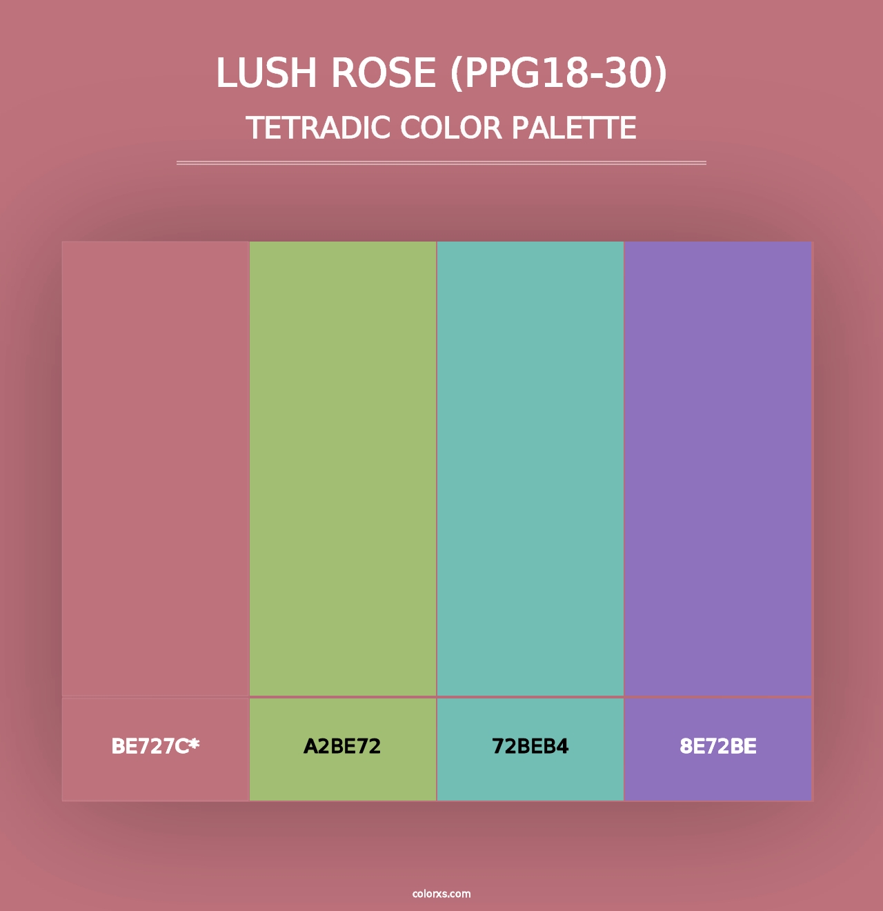 Lush Rose (PPG18-30) - Tetradic Color Palette