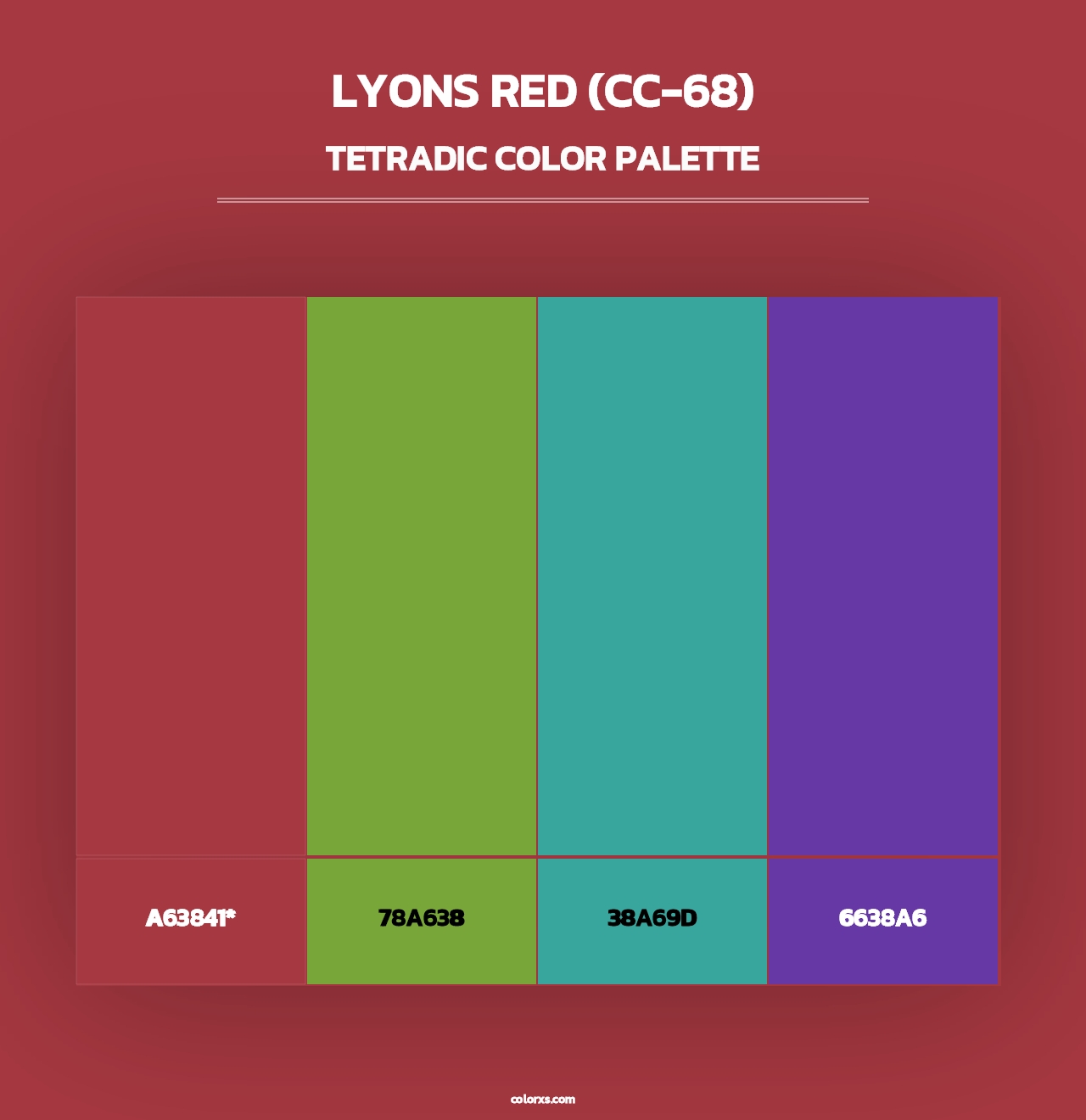 Lyons Red (CC-68) - Tetradic Color Palette