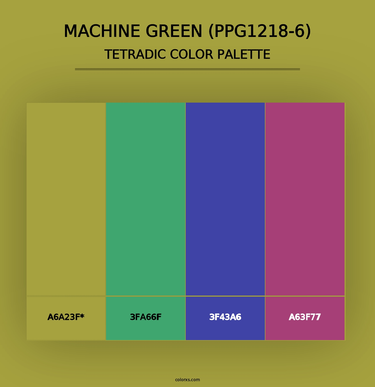 Machine Green (PPG1218-6) - Tetradic Color Palette