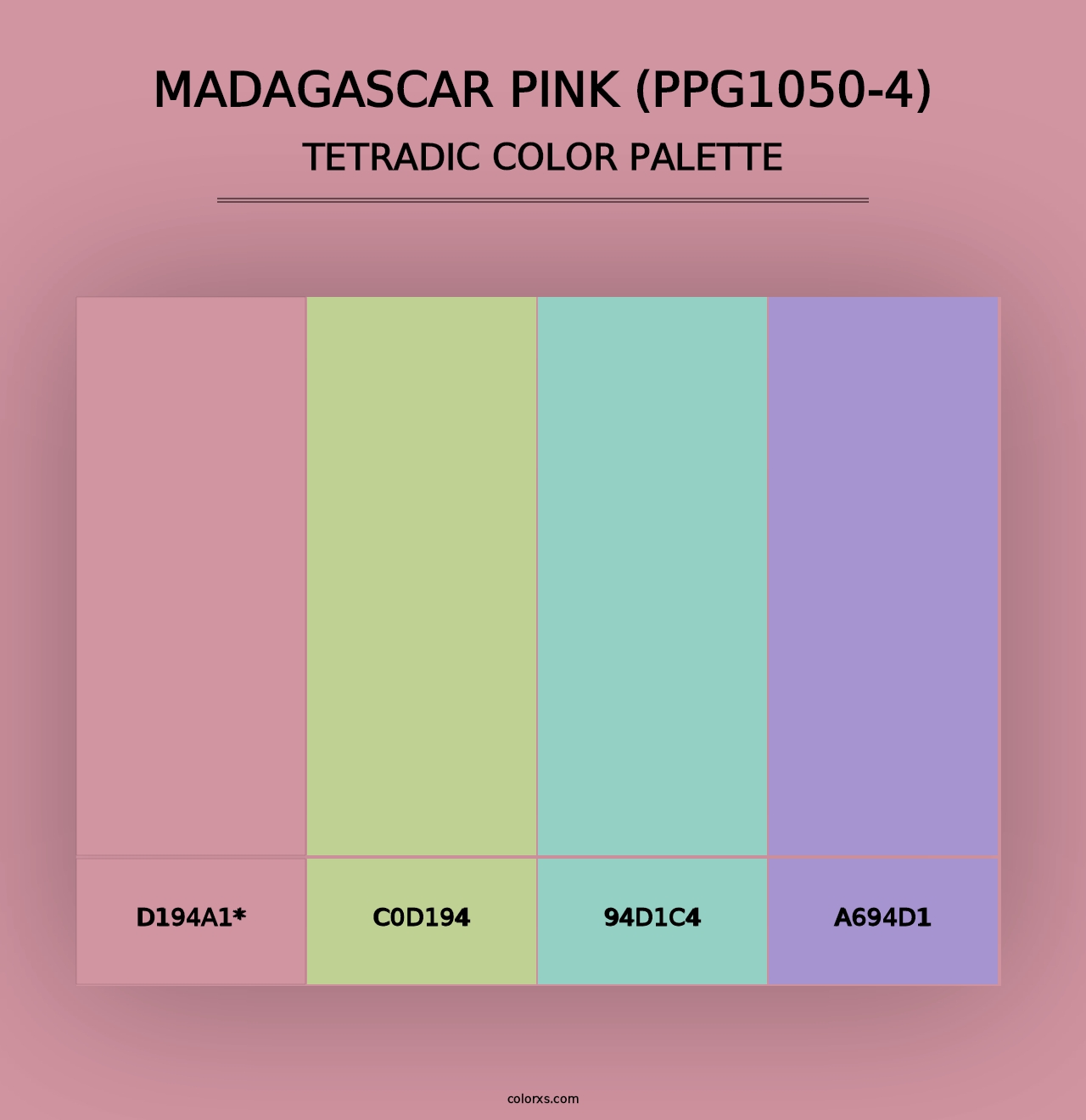 Madagascar Pink (PPG1050-4) - Tetradic Color Palette