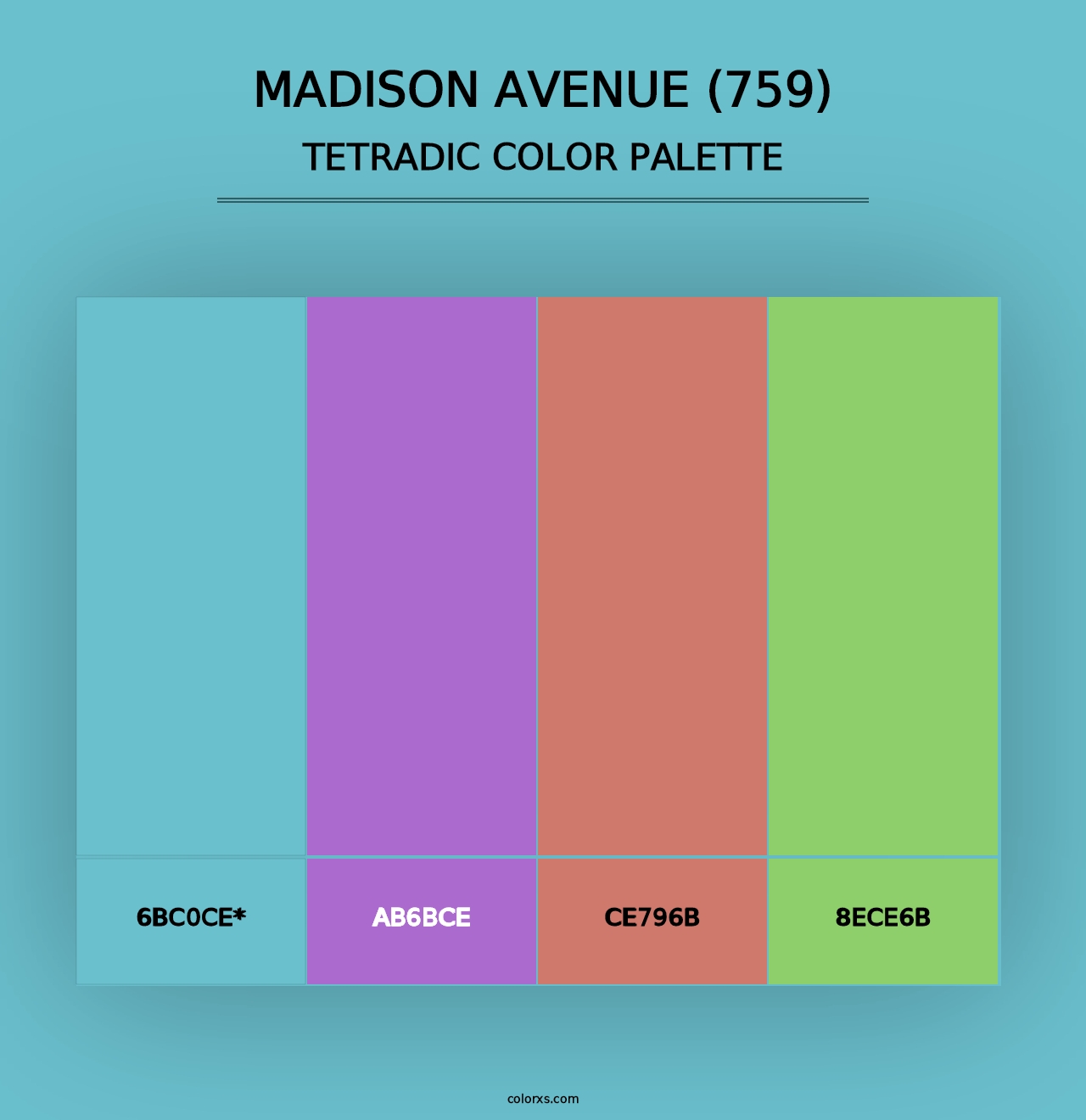 Madison Avenue (759) - Tetradic Color Palette