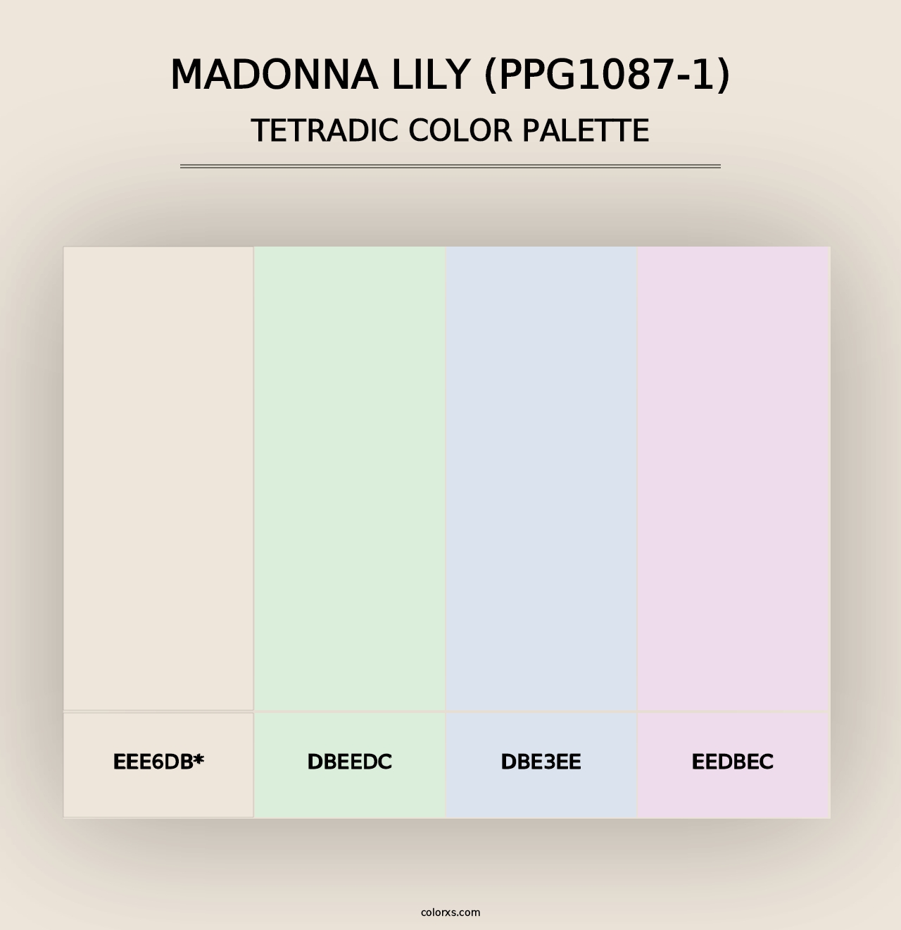 Madonna Lily (PPG1087-1) - Tetradic Color Palette