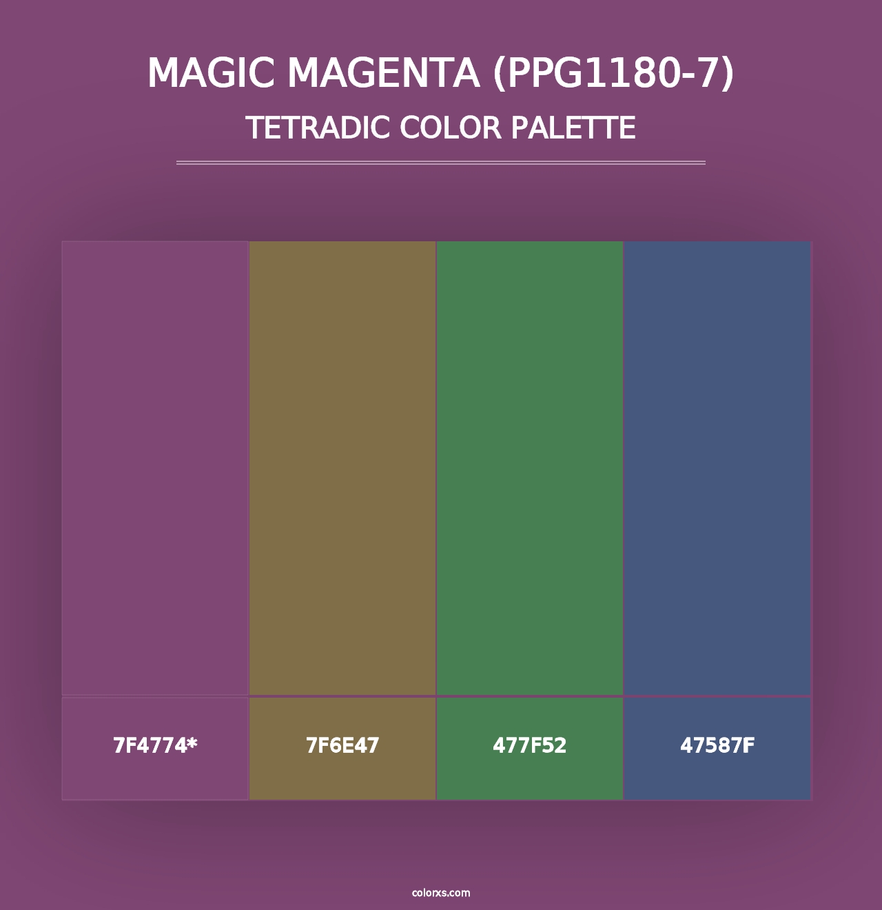 Magic Magenta (PPG1180-7) - Tetradic Color Palette