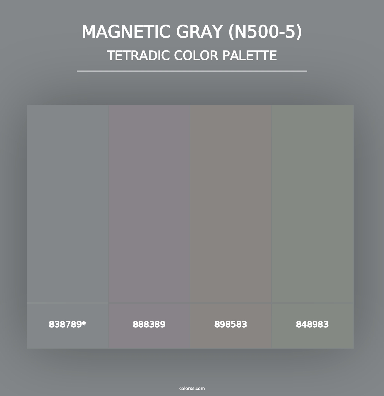 Magnetic Gray (N500-5) - Tetradic Color Palette