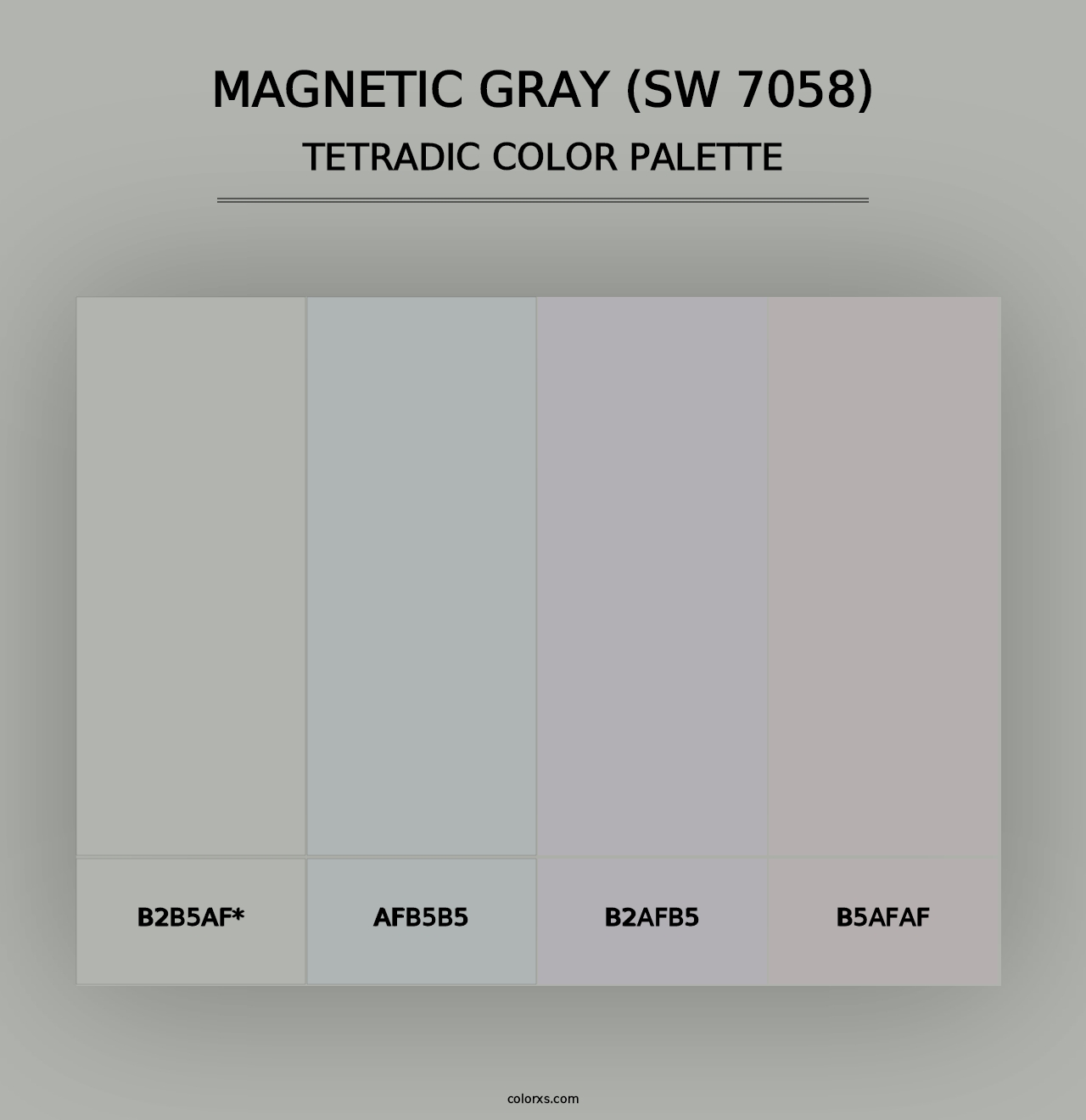 Magnetic Gray (SW 7058) - Tetradic Color Palette