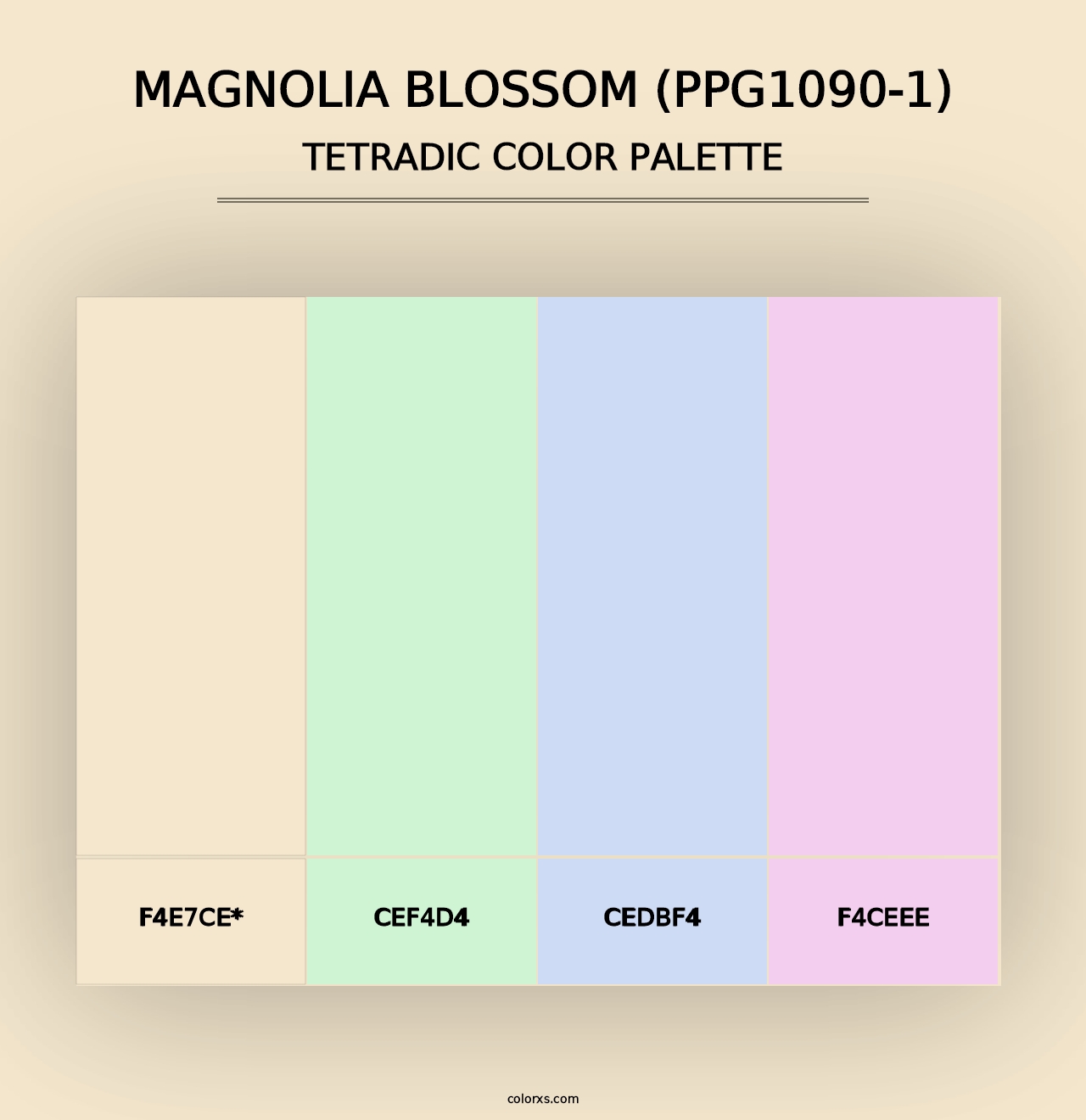 Magnolia Blossom (PPG1090-1) - Tetradic Color Palette