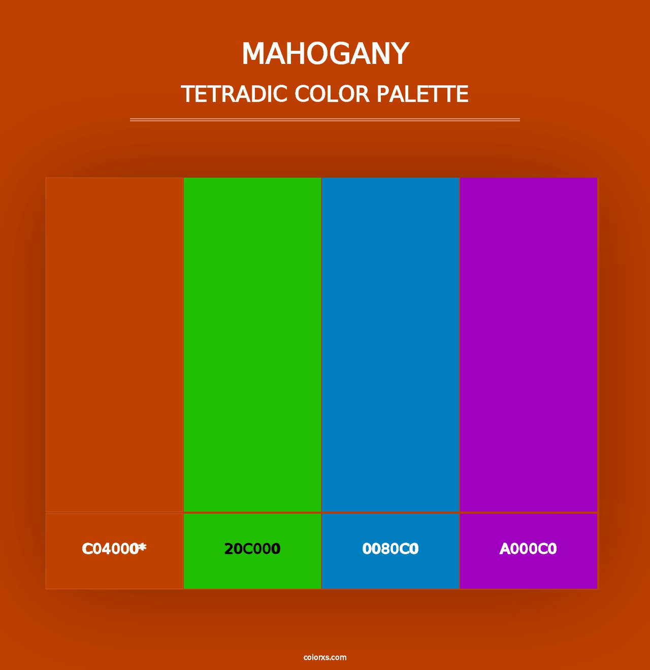 Mahogany - Tetradic Color Palette