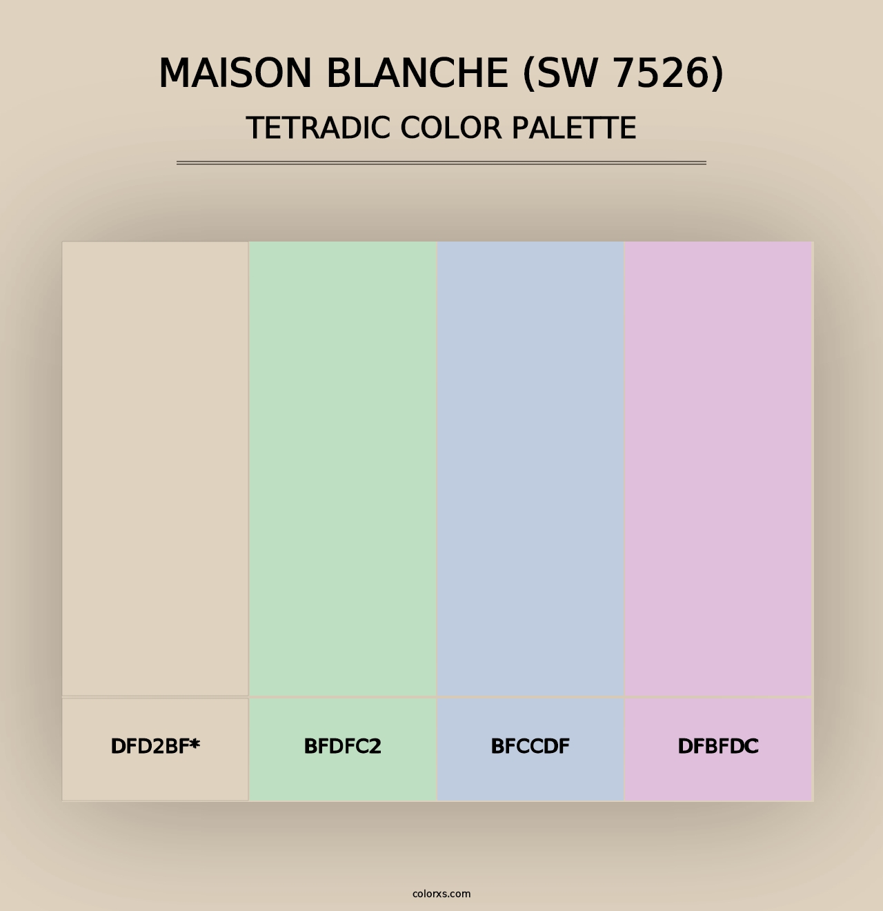 Maison Blanche (SW 7526) - Tetradic Color Palette