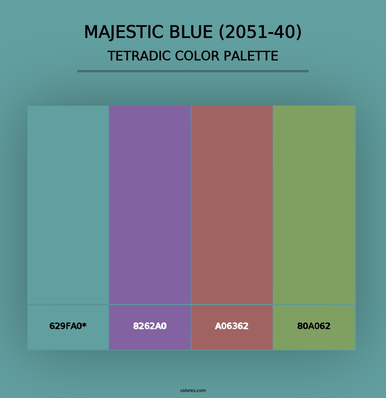 Majestic Blue (2051-40) - Tetradic Color Palette