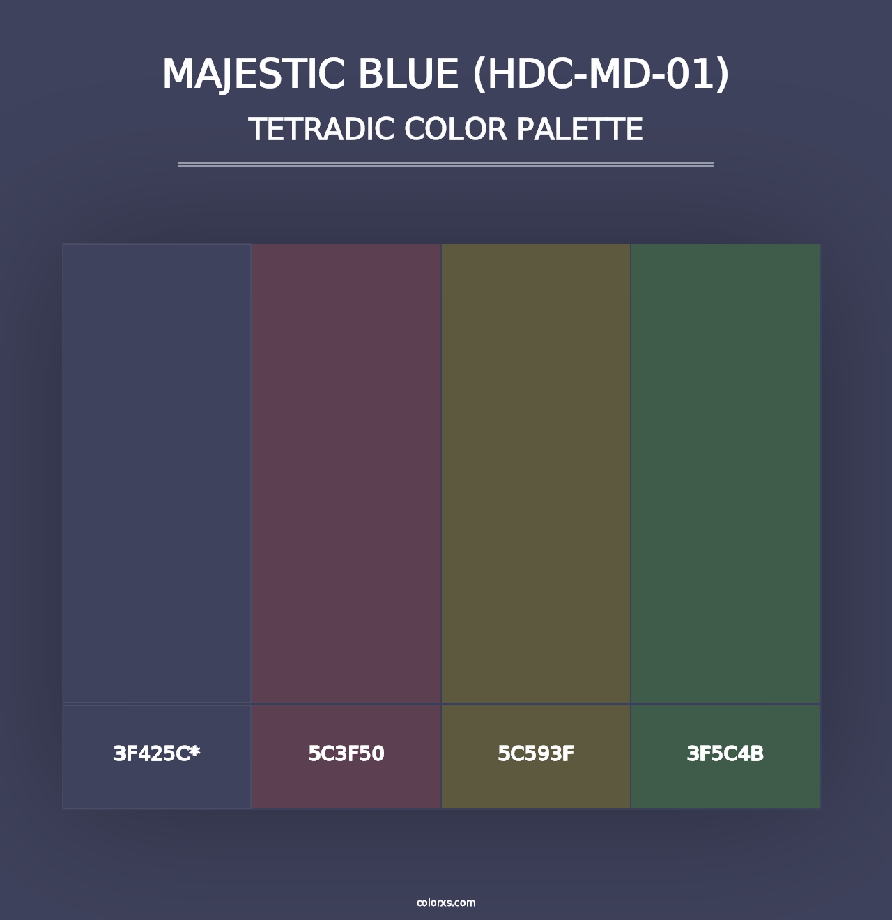 Majestic Blue (HDC-MD-01) - Tetradic Color Palette