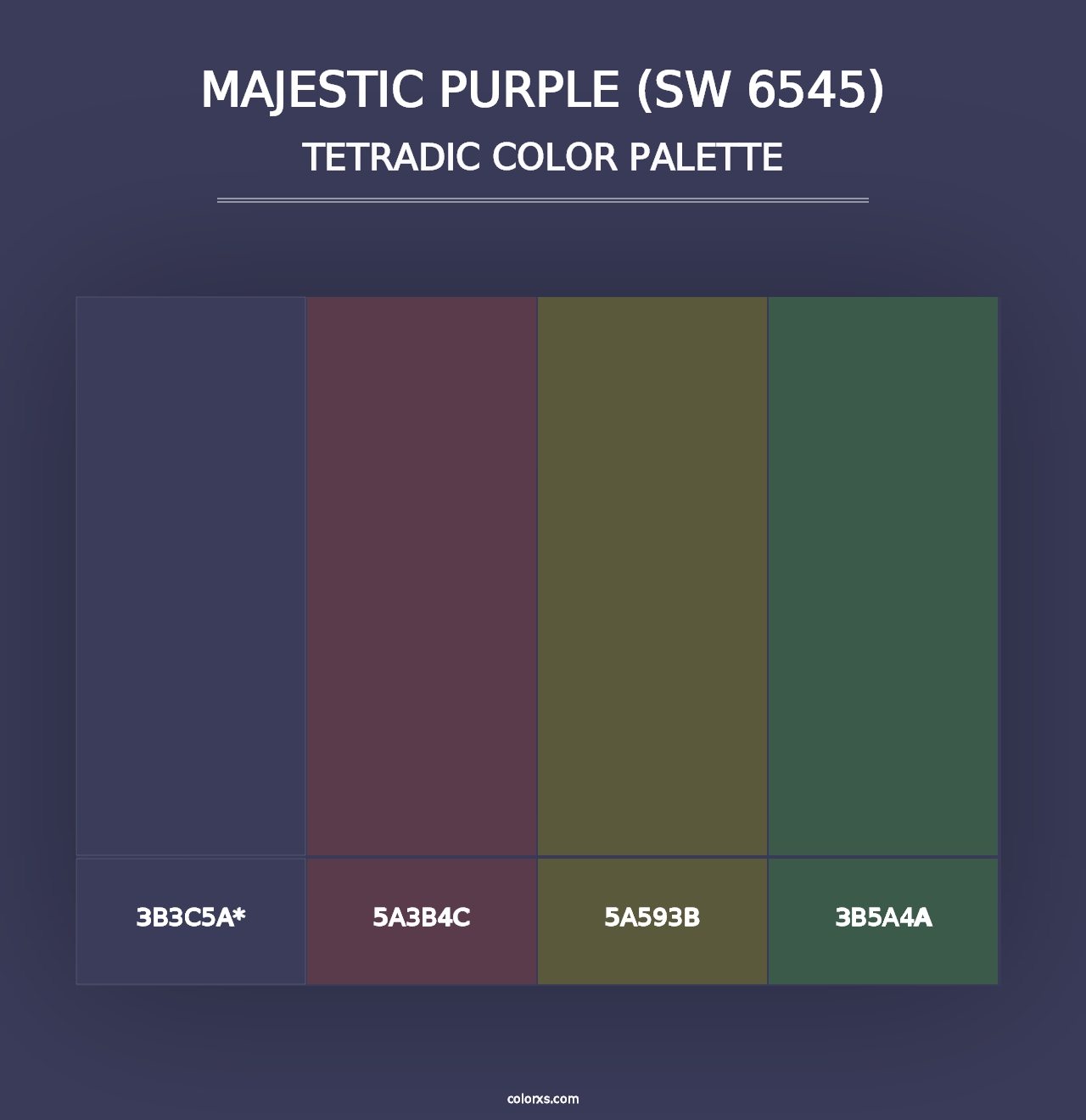 Majestic Purple (SW 6545) - Tetradic Color Palette