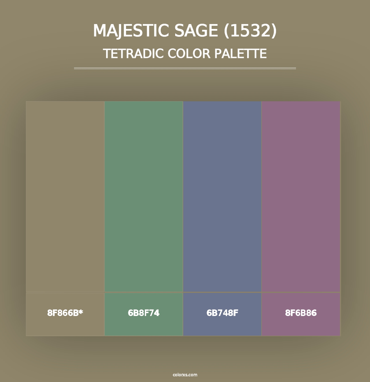 Majestic Sage (1532) - Tetradic Color Palette