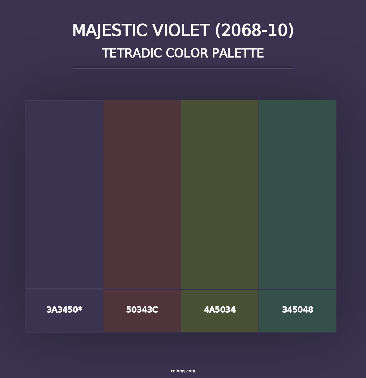 Majestic Violet (2068-10) - Tetradic Color Palette