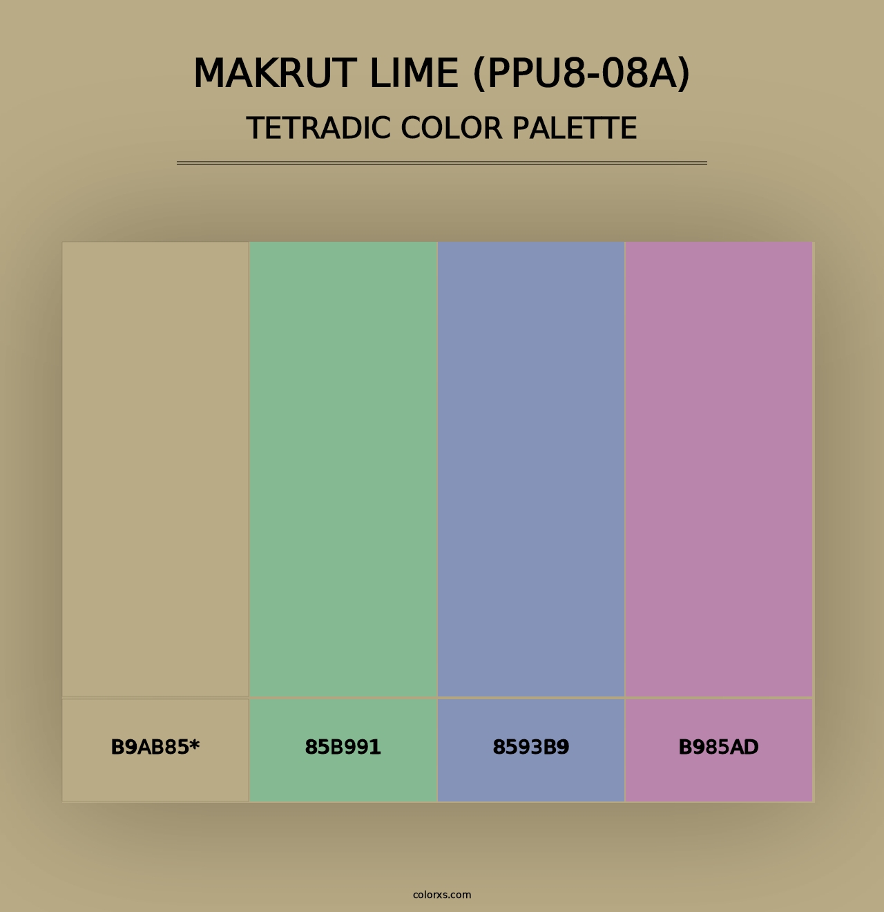 Makrut Lime (PPU8-08A) - Tetradic Color Palette