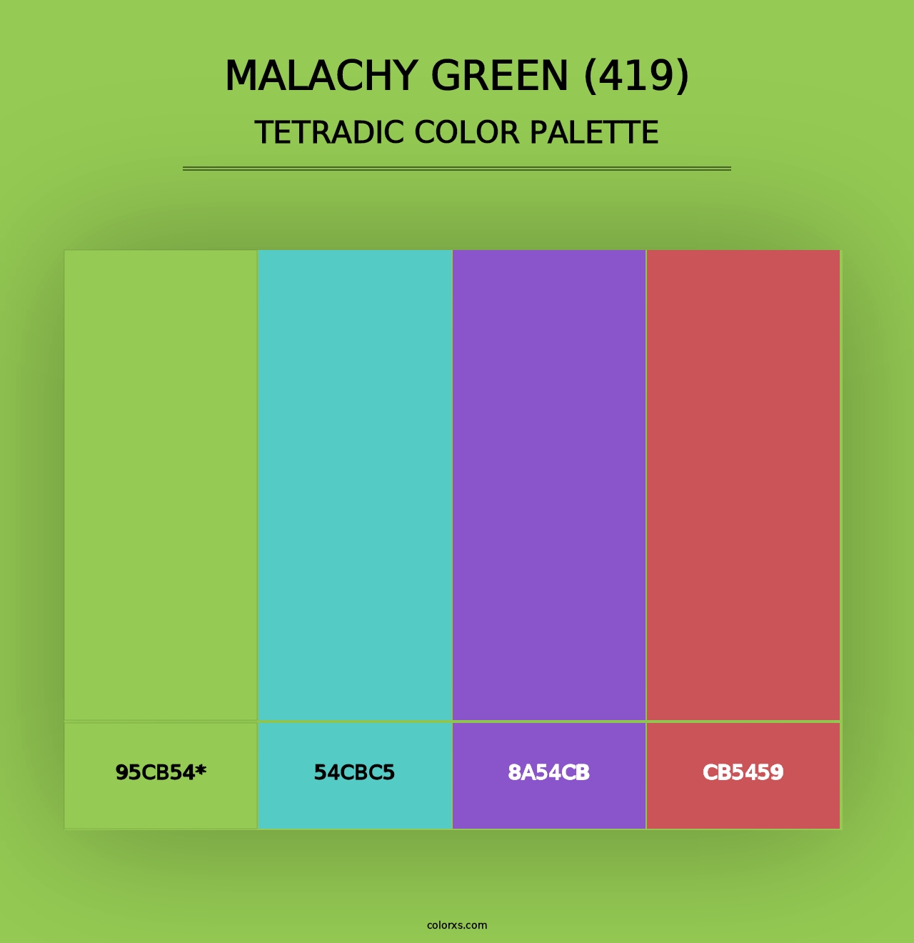 Malachy Green (419) - Tetradic Color Palette