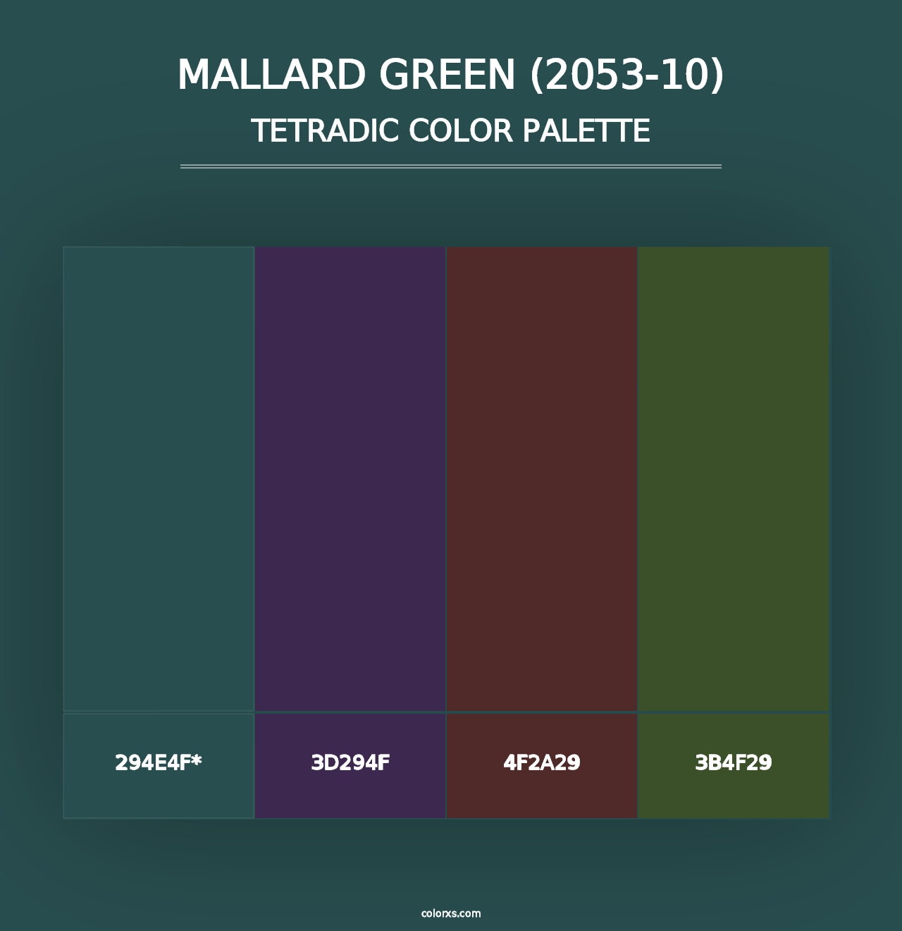 Mallard Green (2053-10) - Tetradic Color Palette