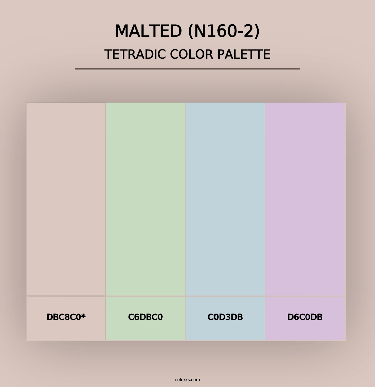 Malted (N160-2) - Tetradic Color Palette