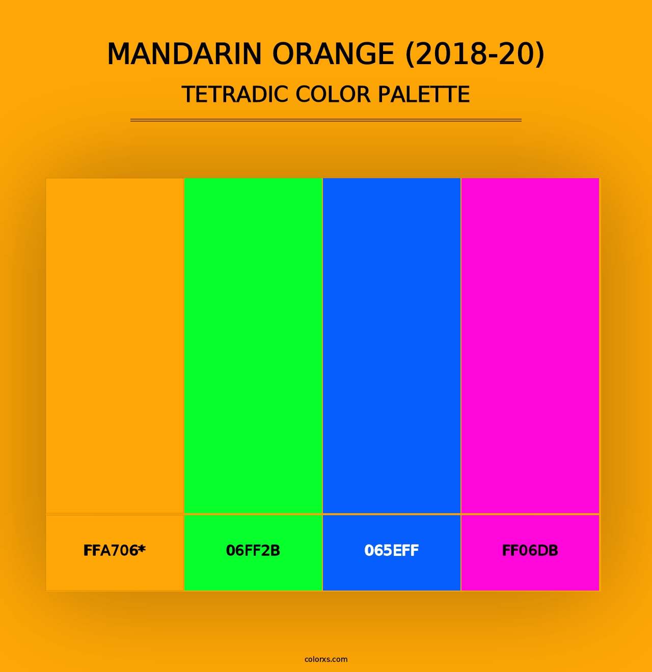 Mandarin Orange (2018-20) - Tetradic Color Palette