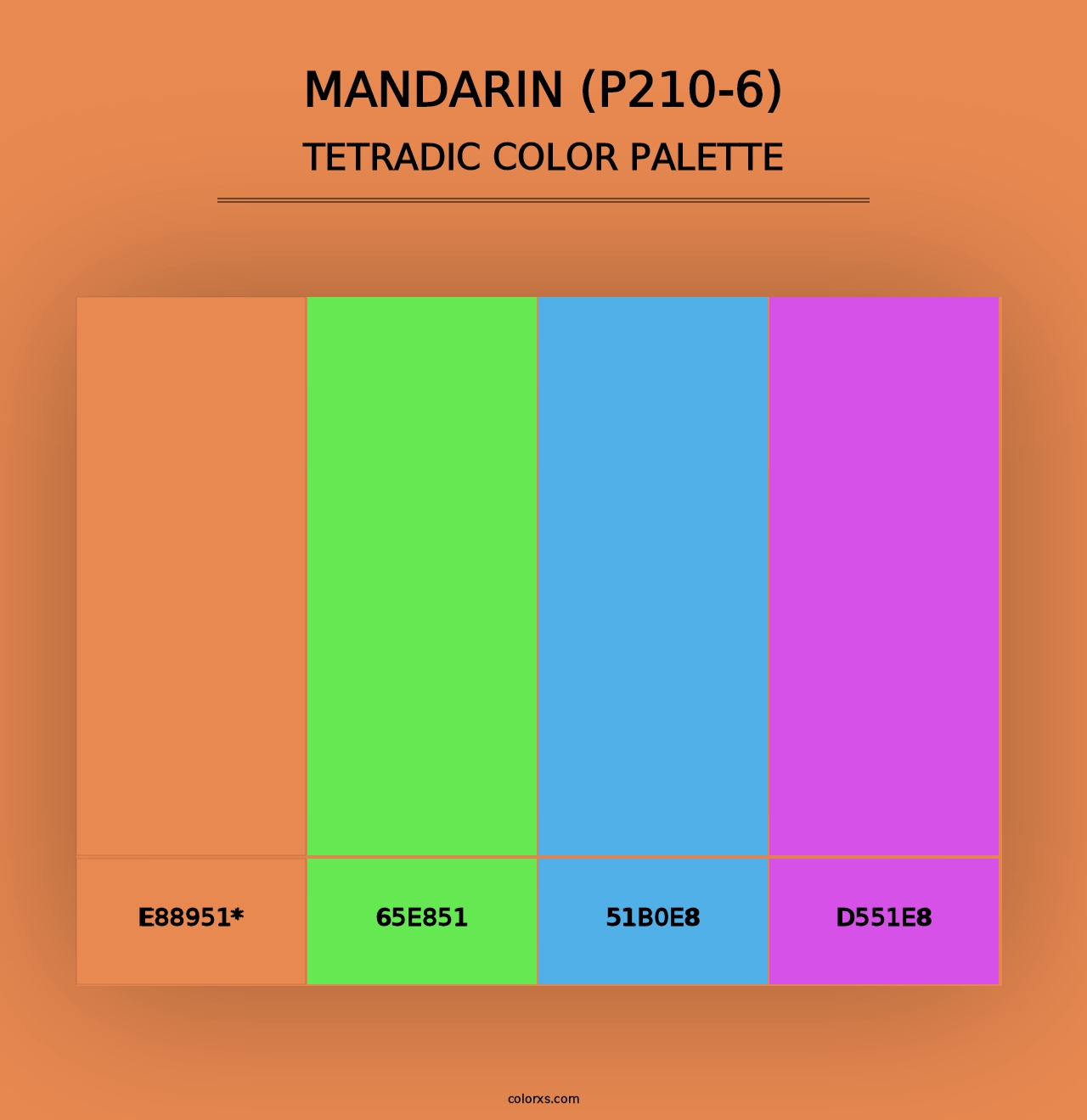 Mandarin (P210-6) - Tetradic Color Palette