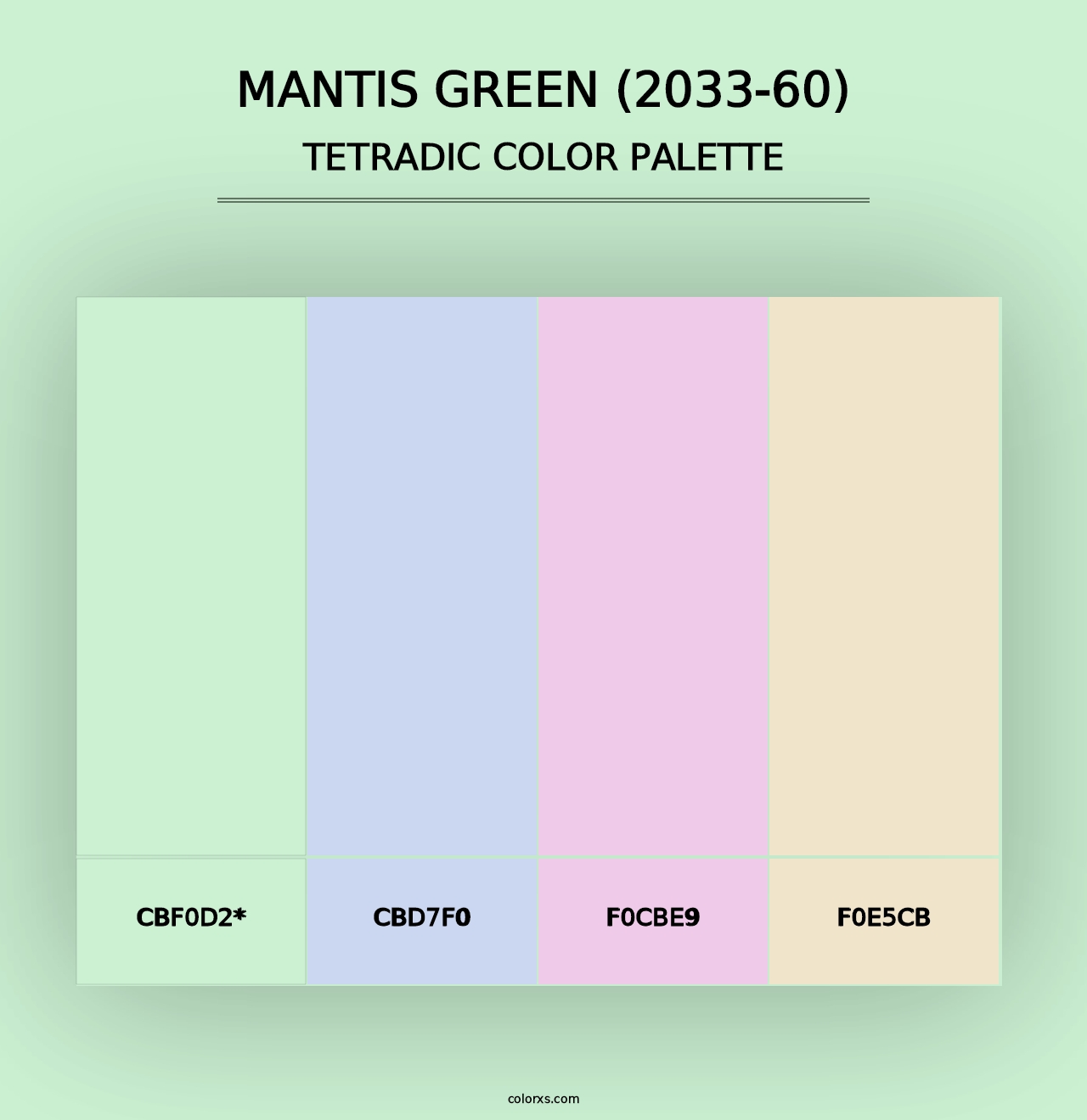 Mantis Green (2033-60) - Tetradic Color Palette