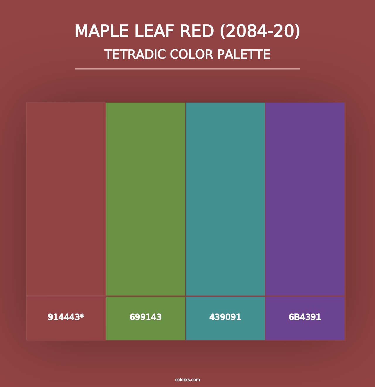 Maple Leaf Red (2084-20) - Tetradic Color Palette