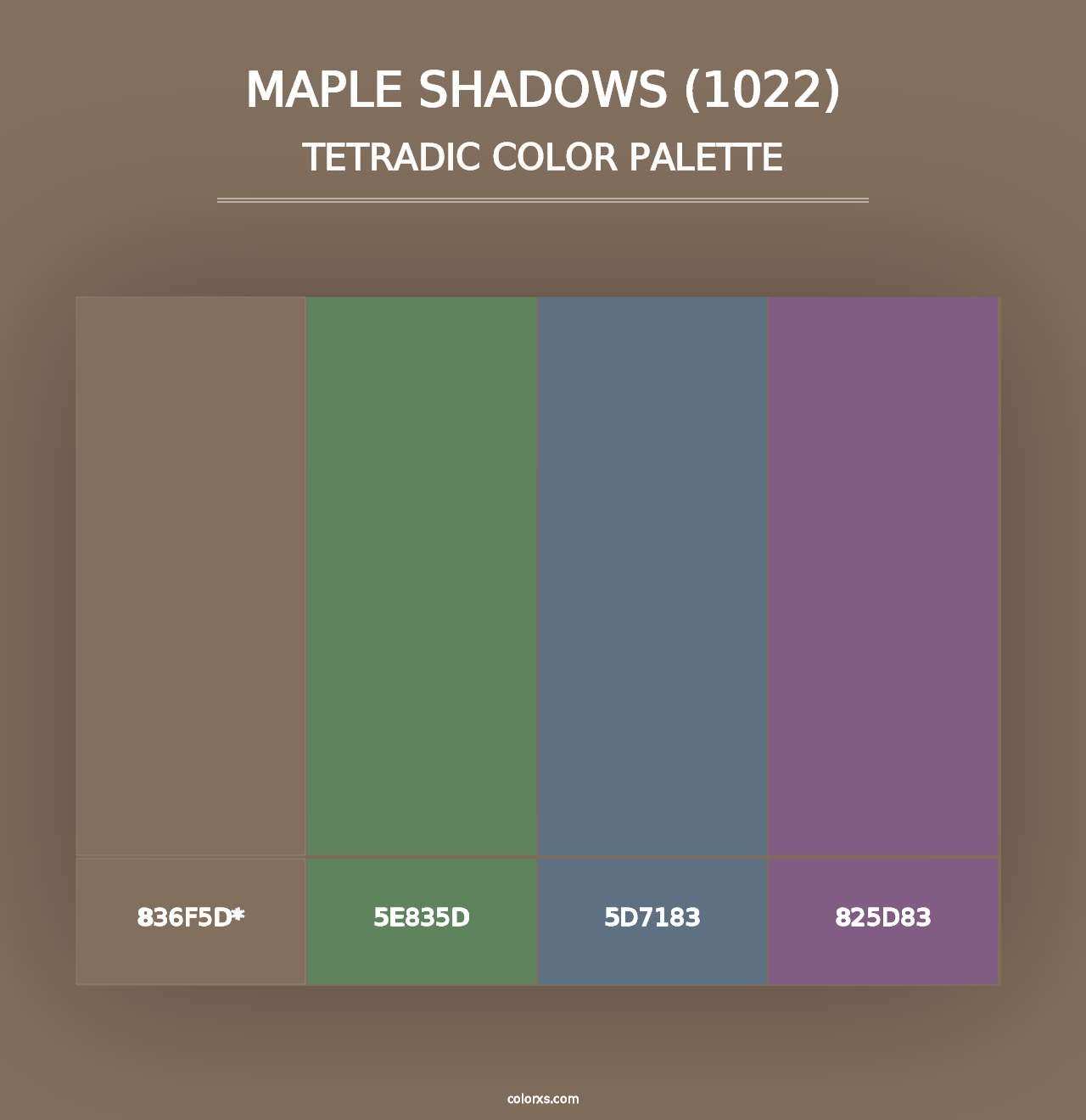 Maple Shadows (1022) - Tetradic Color Palette