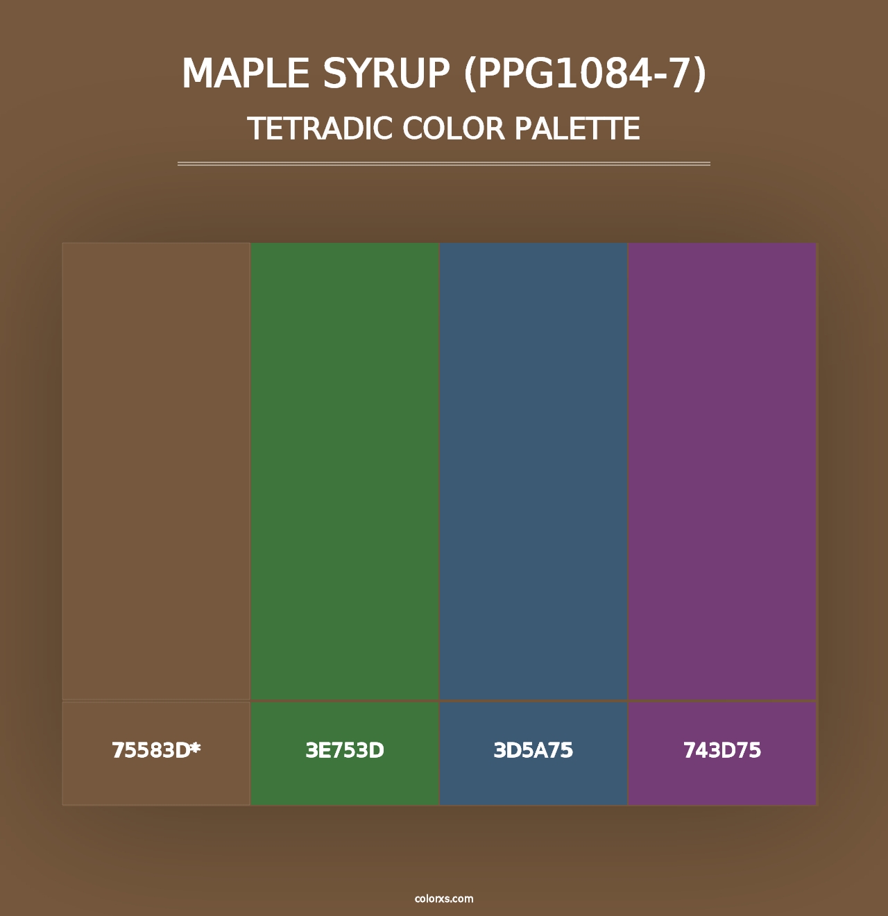 Maple Syrup (PPG1084-7) - Tetradic Color Palette