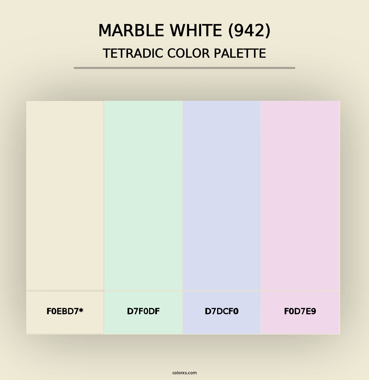 Marble White (942) - Tetradic Color Palette