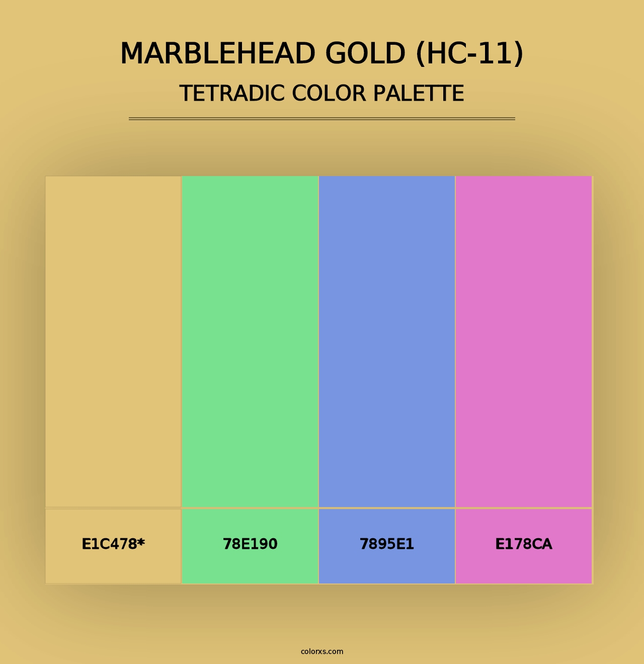 Marblehead Gold (HC-11) - Tetradic Color Palette