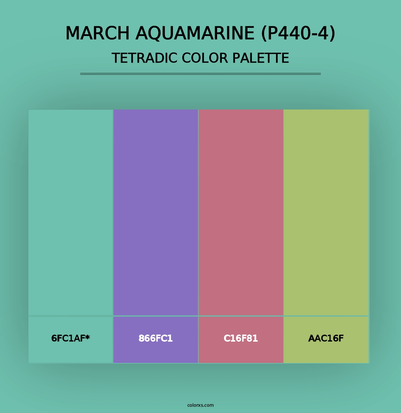 March Aquamarine (P440-4) - Tetradic Color Palette