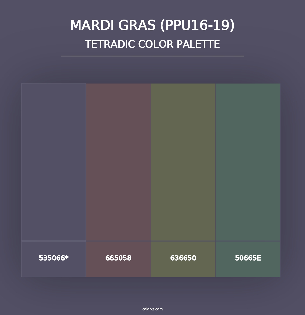 Mardi Gras (PPU16-19) - Tetradic Color Palette