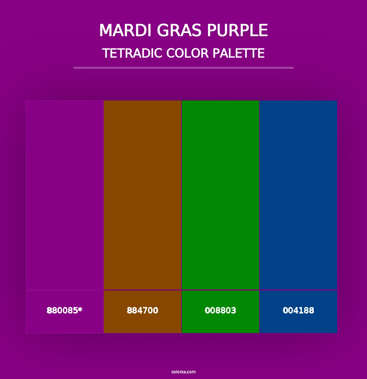 Mardi Gras Purple - Tetradic Color Palette