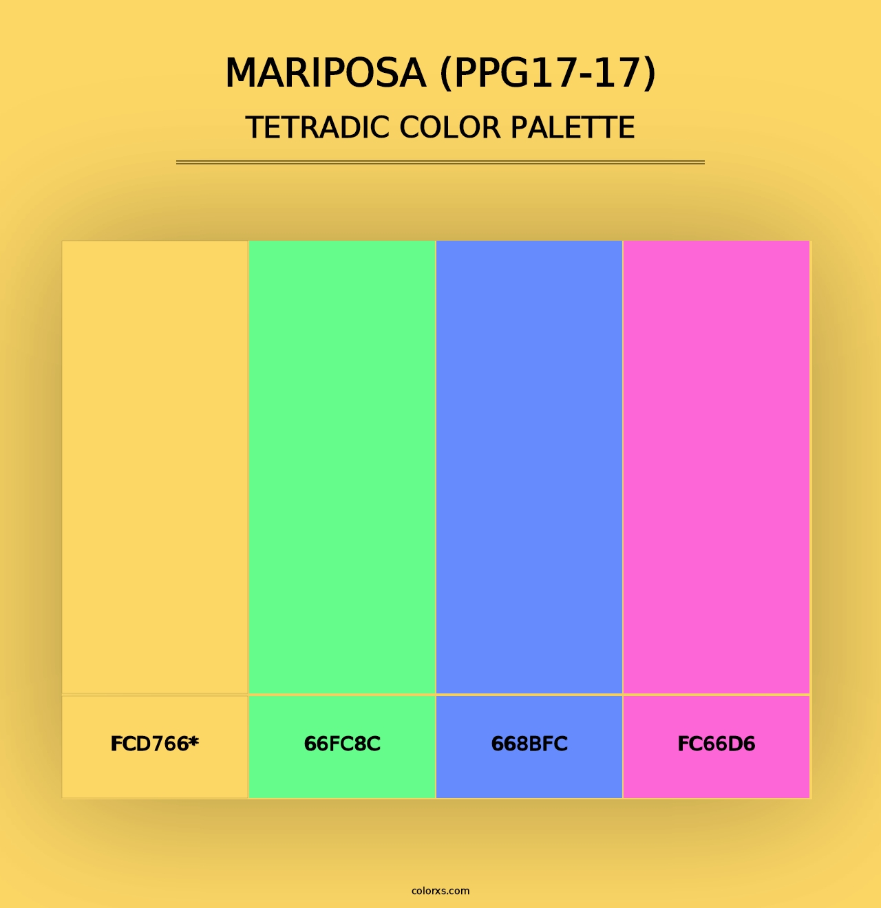 Mariposa (PPG17-17) - Tetradic Color Palette