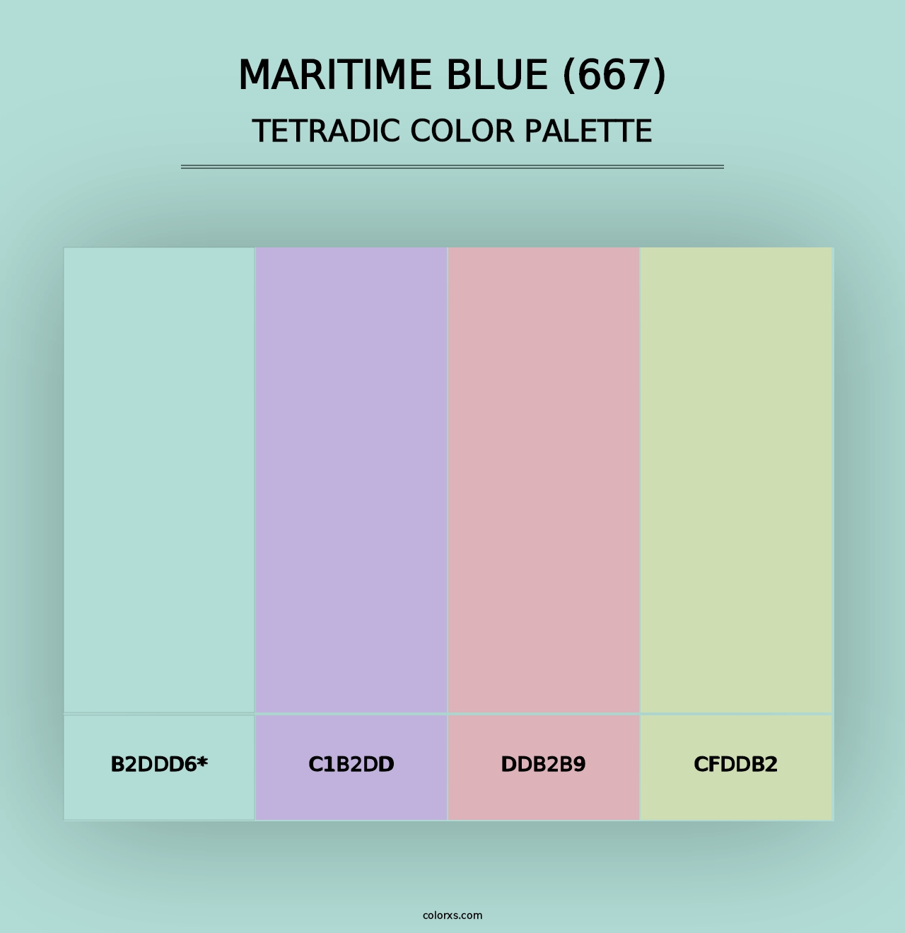 Maritime Blue (667) - Tetradic Color Palette