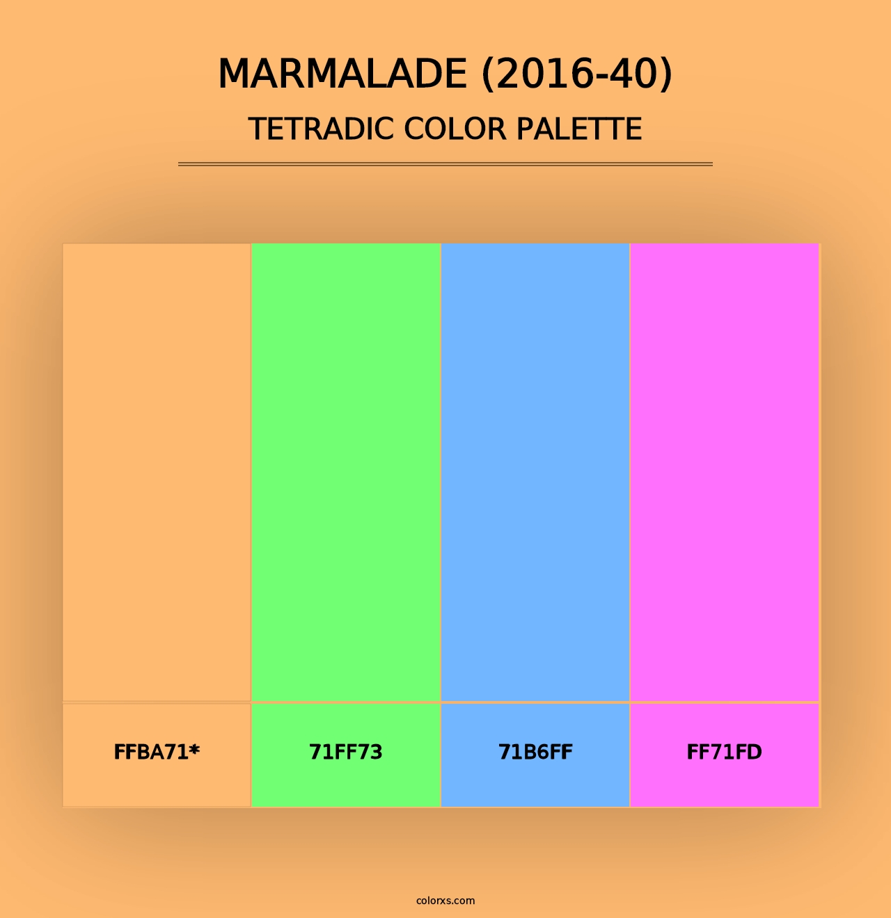 Marmalade (2016-40) - Tetradic Color Palette