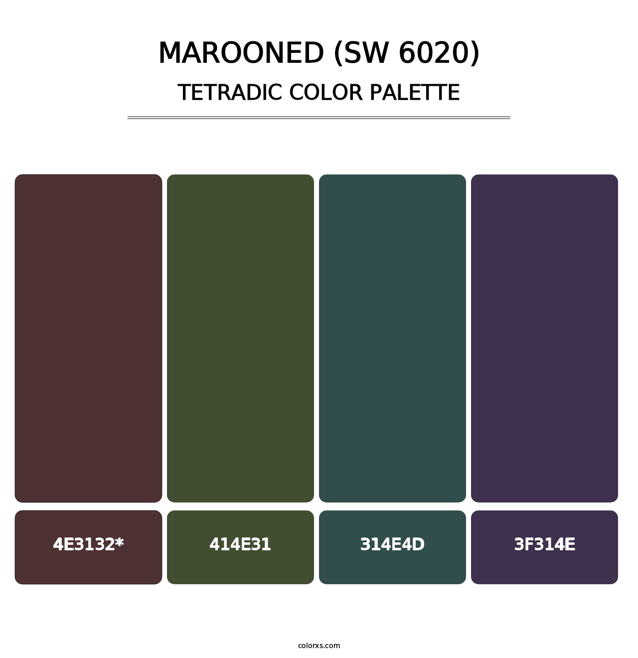 Marooned (SW 6020) - Tetradic Color Palette