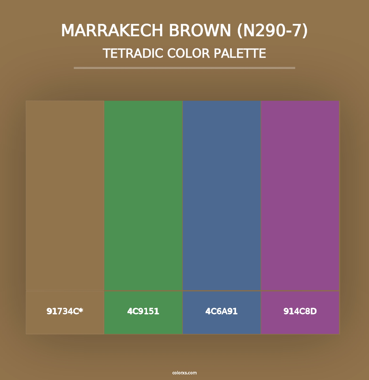 Marrakech Brown (N290-7) - Tetradic Color Palette