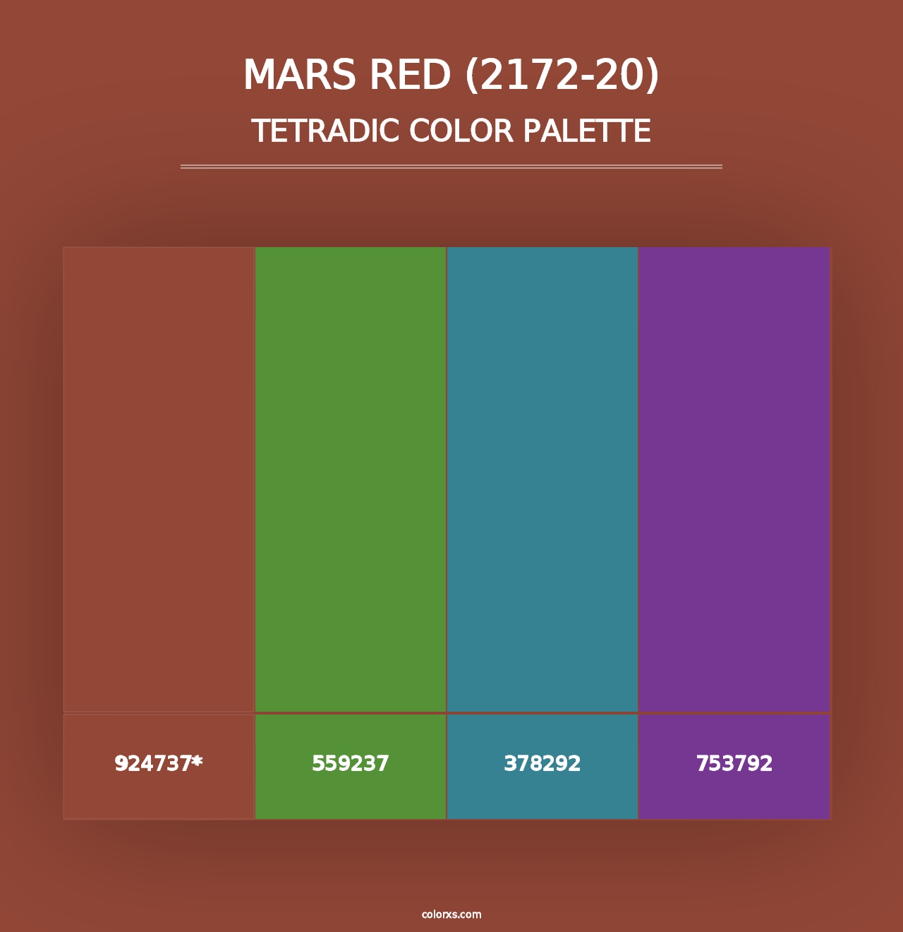 Mars Red (2172-20) - Tetradic Color Palette