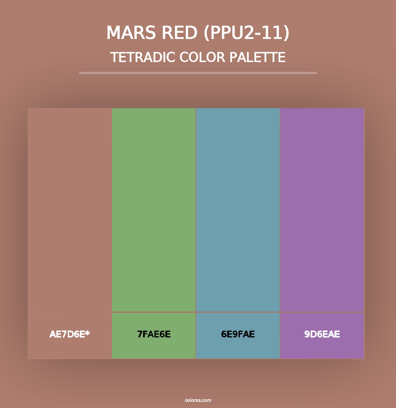 Mars Red (PPU2-11) - Tetradic Color Palette