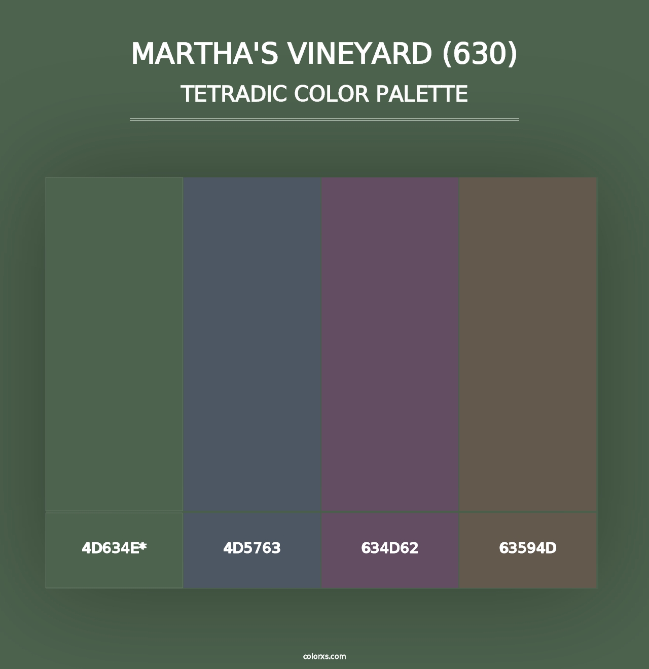 Martha's Vineyard (630) - Tetradic Color Palette