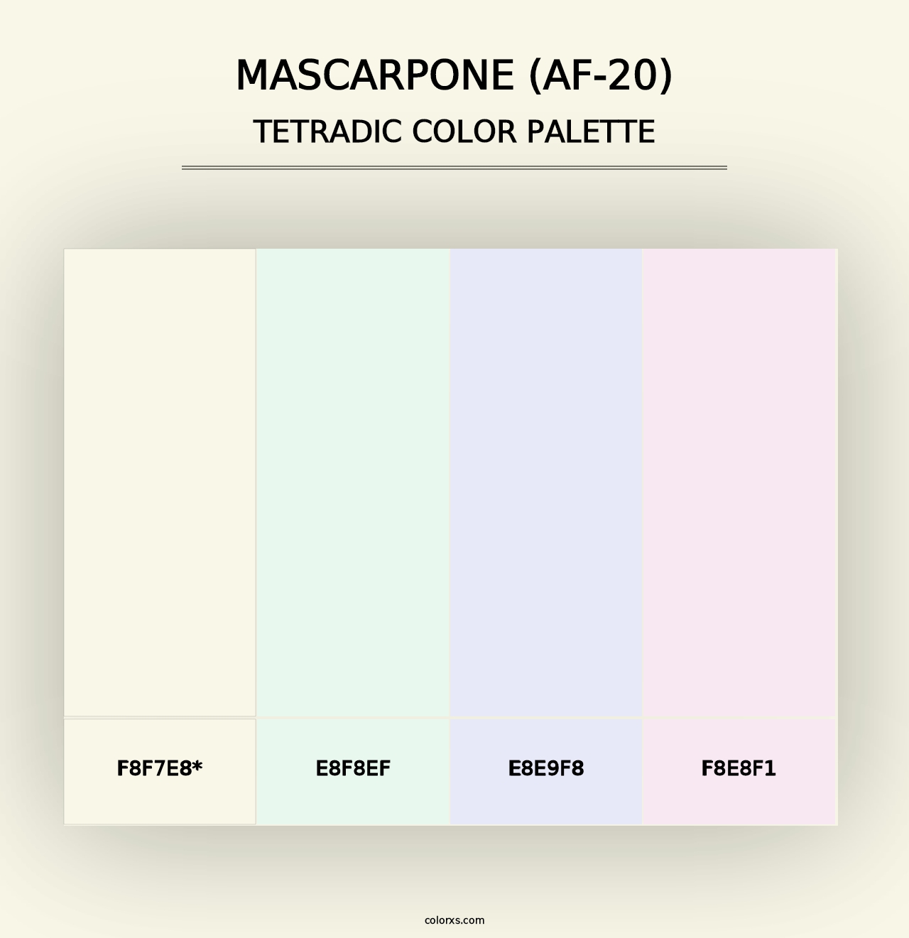 Mascarpone (AF-20) - Tetradic Color Palette