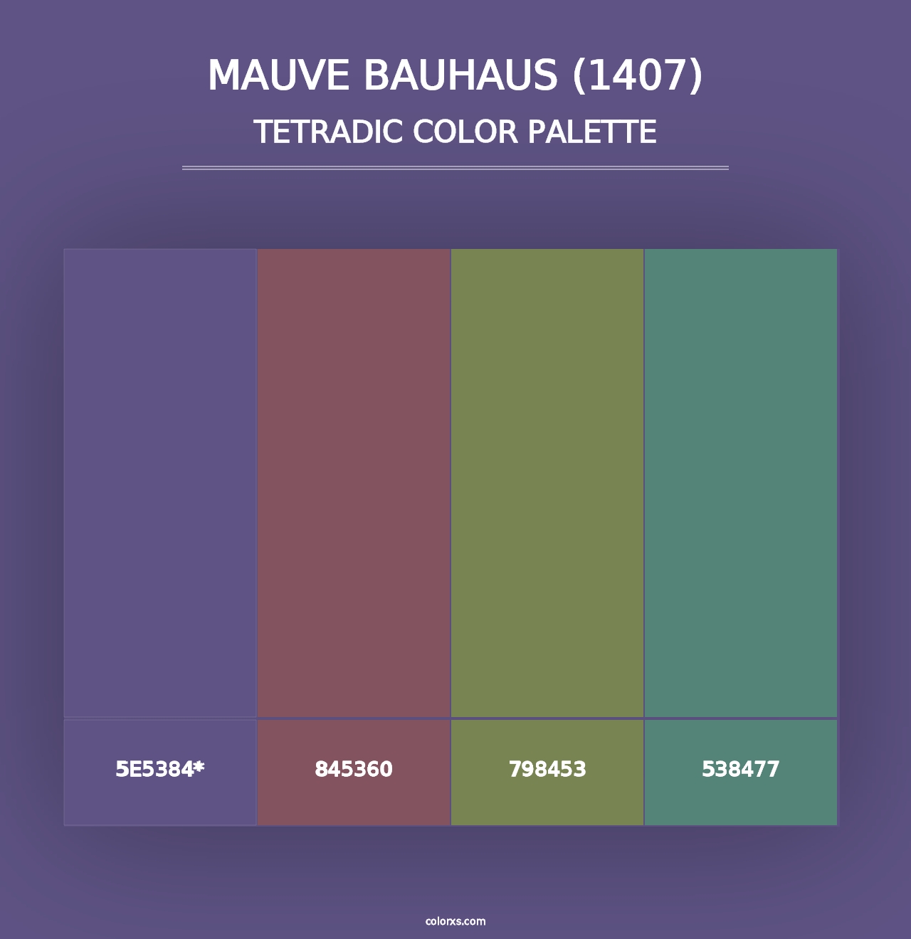 Mauve Bauhaus (1407) - Tetradic Color Palette