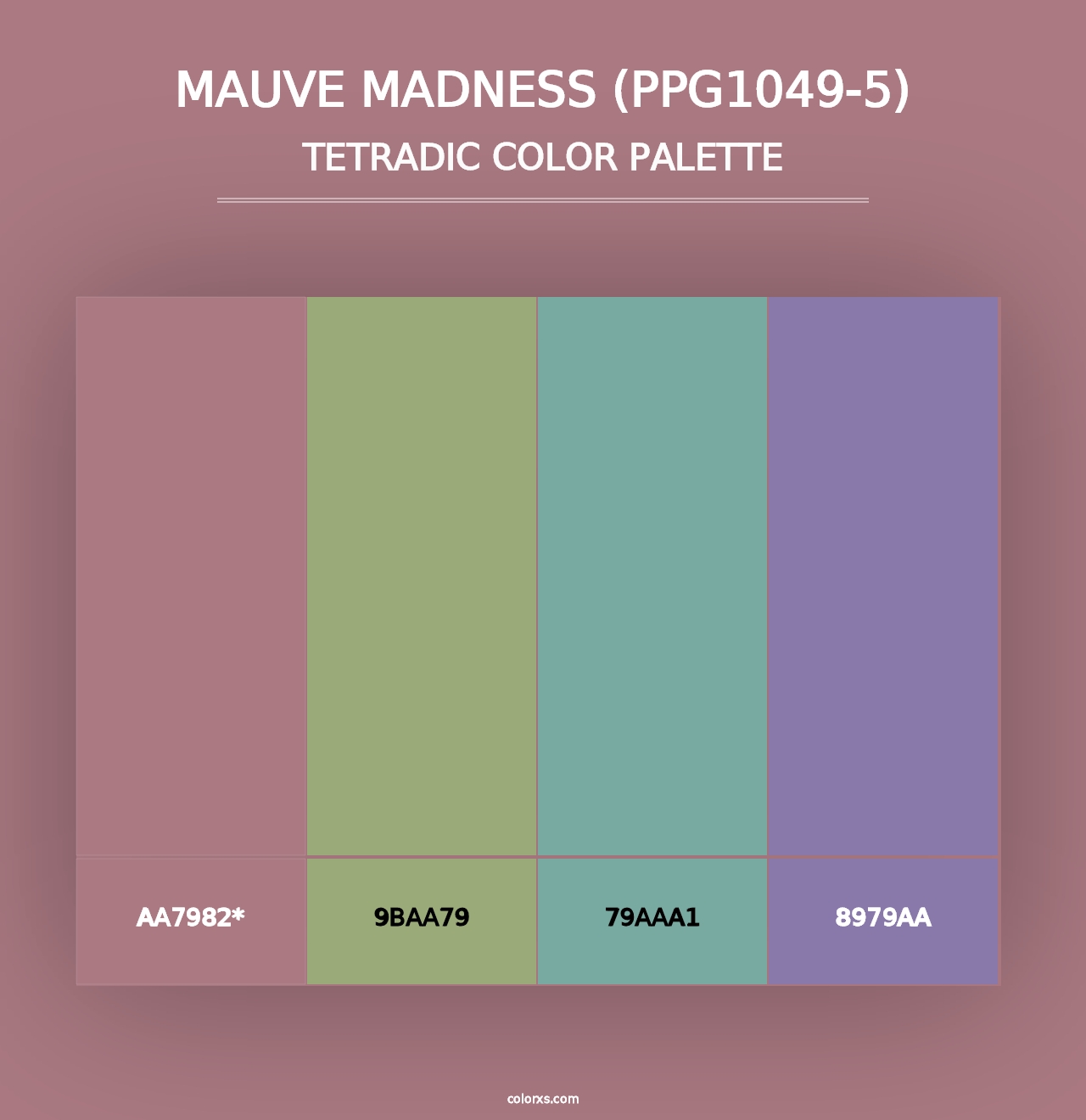 Mauve Madness (PPG1049-5) - Tetradic Color Palette