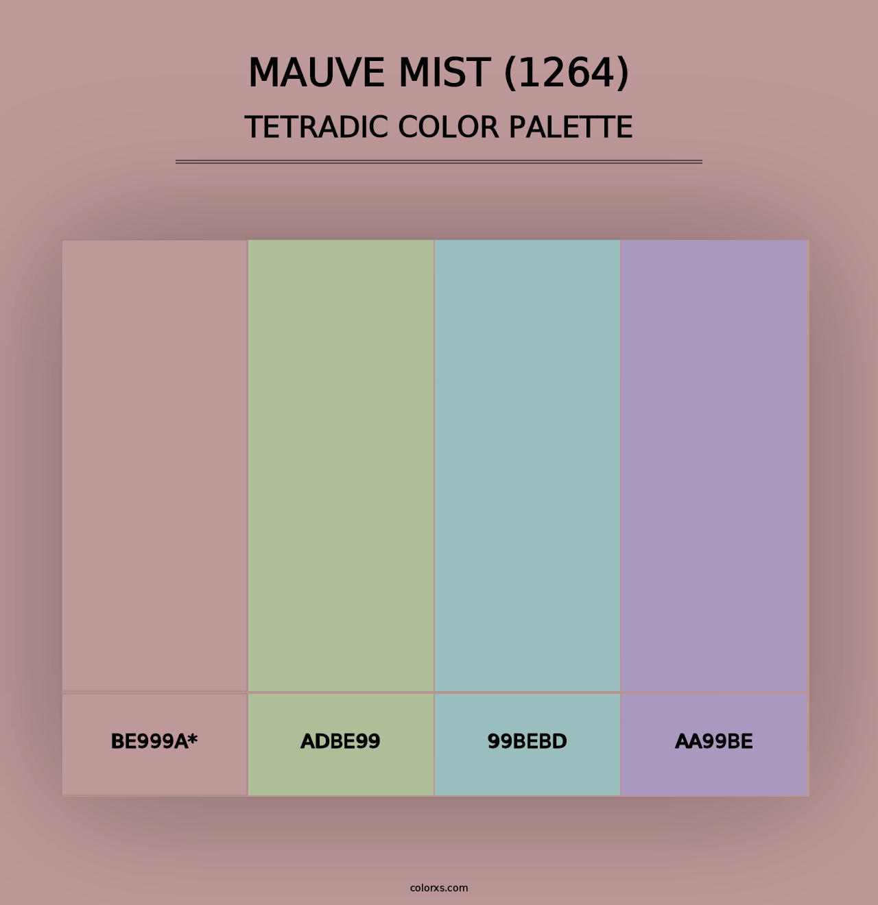 Mauve Mist (1264) - Tetradic Color Palette